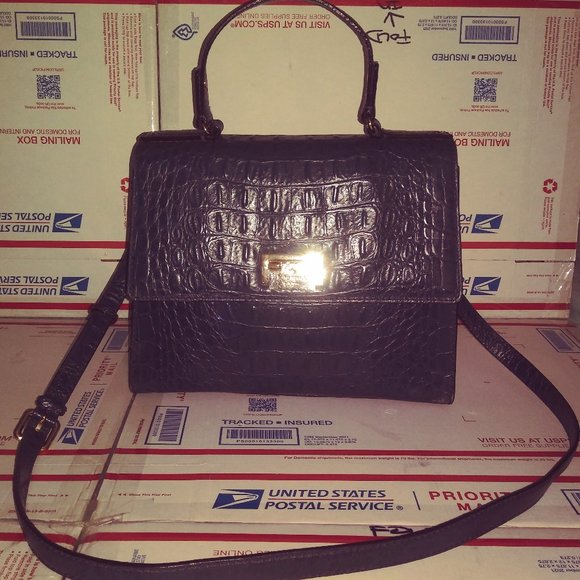 Kate Spade New York Knightsbridge Doris  Embossed Leather Satchel Purse - Picture 4 of 15